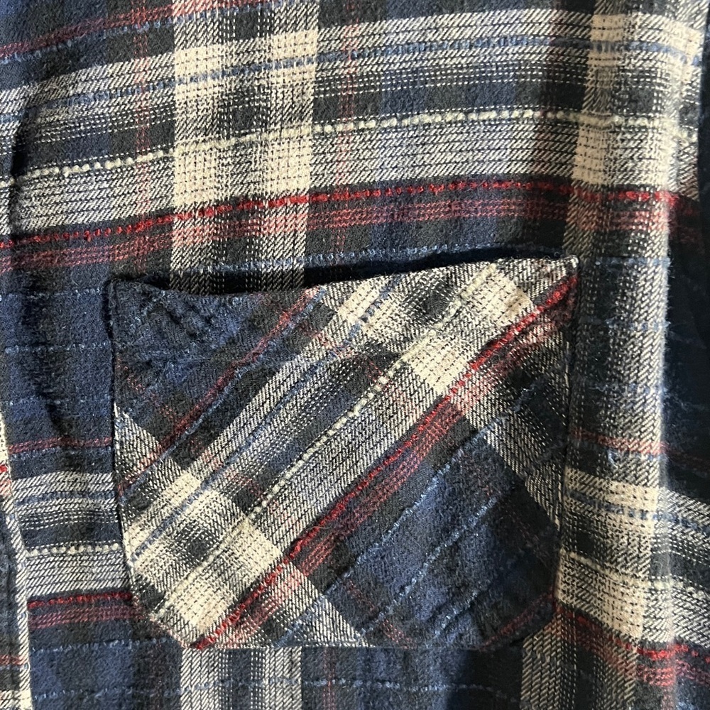 Urban Outfitters BDG sz M Brendan Drapey Flannel Plaid Button Shirt - Picture 10 of 10